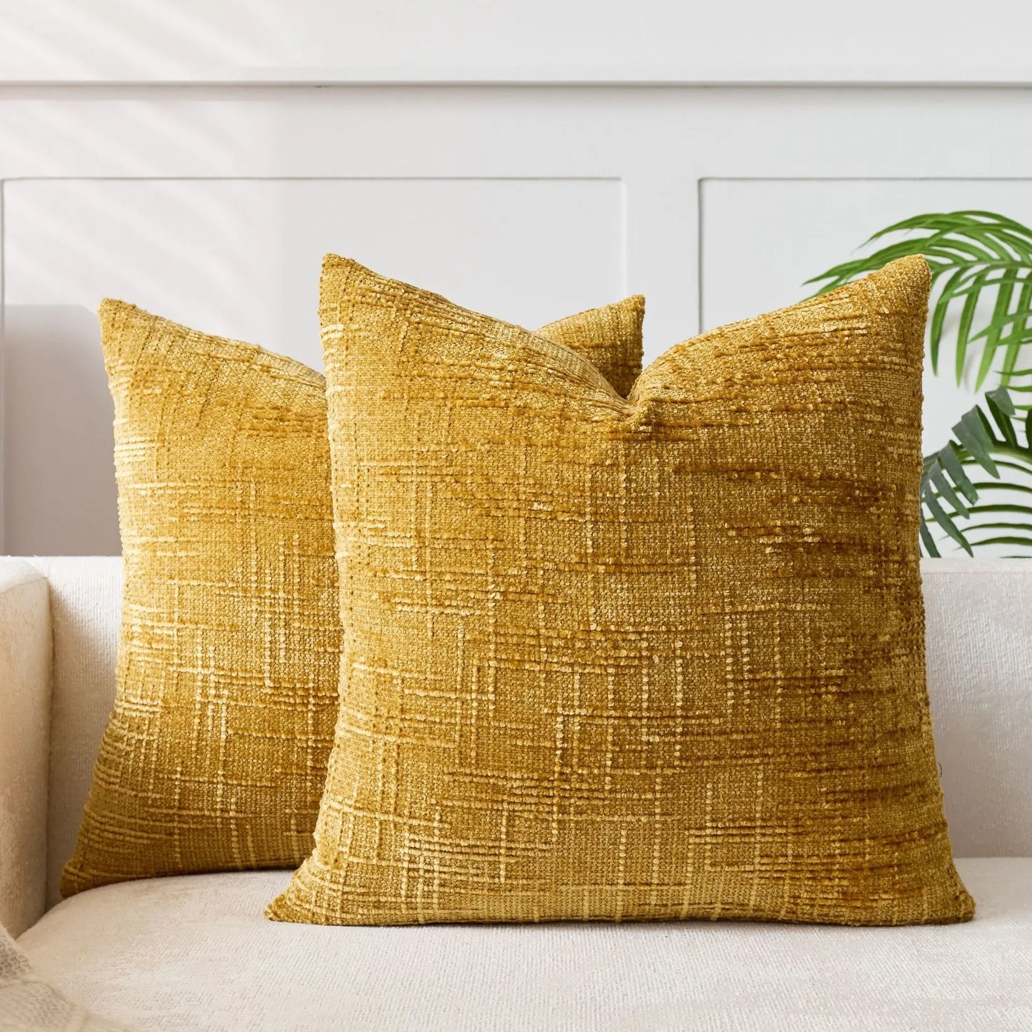 Plush Chenille Pillow in Simple Colors for Living Room