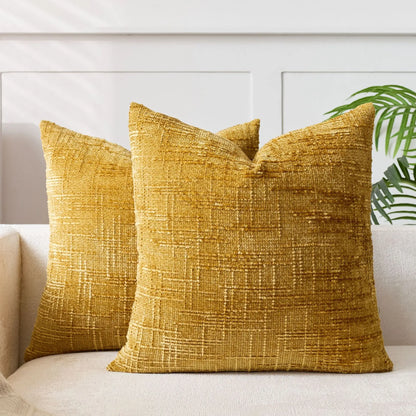 Plush Chenille Pillow in Simple Colors for Living Room