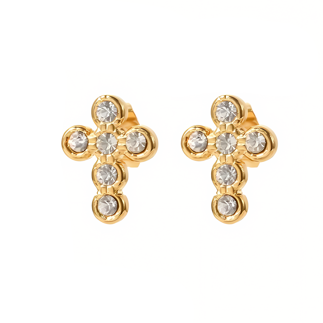 Dainty Sterling Silver Cross Studs - Luxicro
