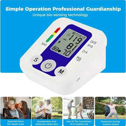 Accurate Home Blood Pressure Tracker - Digital Monitor with LCD Screen