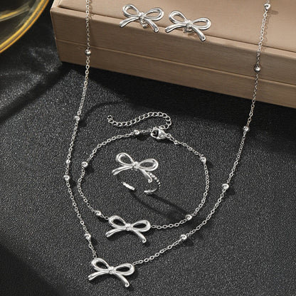 Dainty Pearl Satellite Necklace Set for Ladies