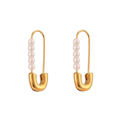 Elegant White Pearl Dangle Earrings