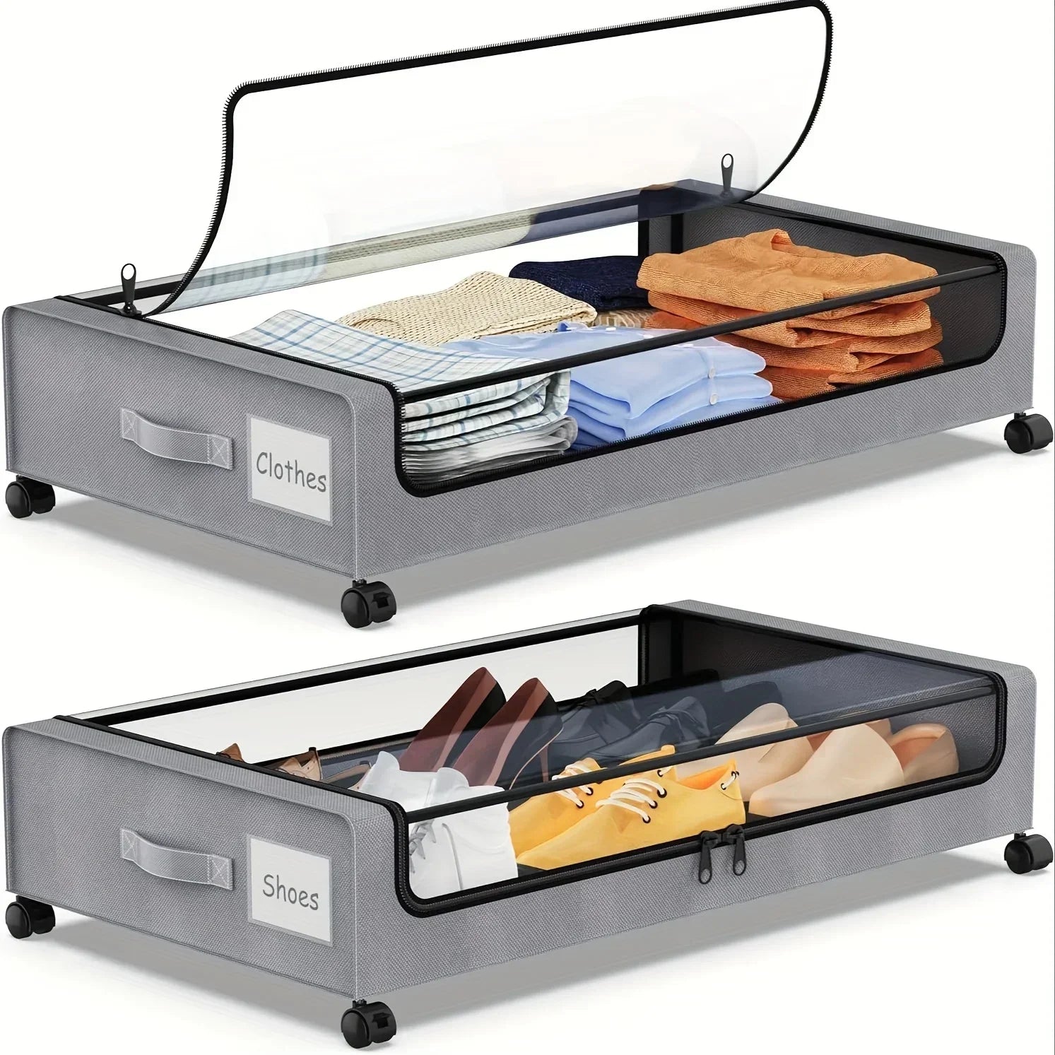 Rolling Under Bed Storage Bin with Handle - Luxicro