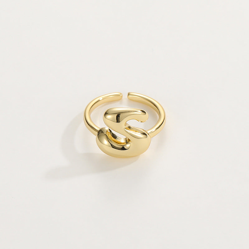 Stylish Monogram Letter Ring