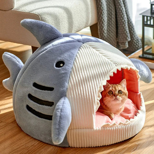 Cozy Pet Shark Bed for Small Dogs and Cats - Luxicro