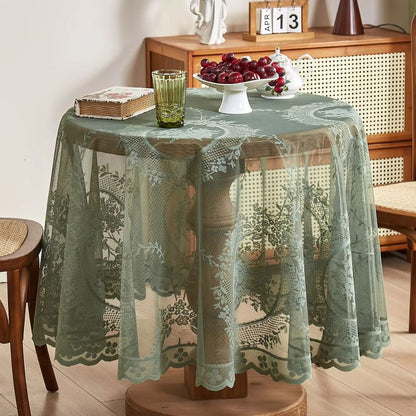 Delicate Floral Circular Table Cover