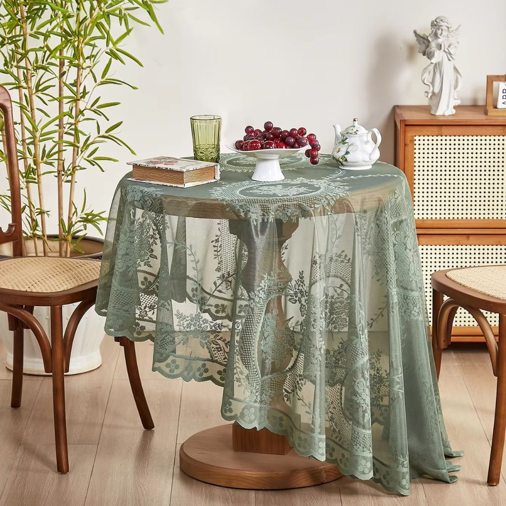 Delicate Floral Circular Table Cover - Luxicro