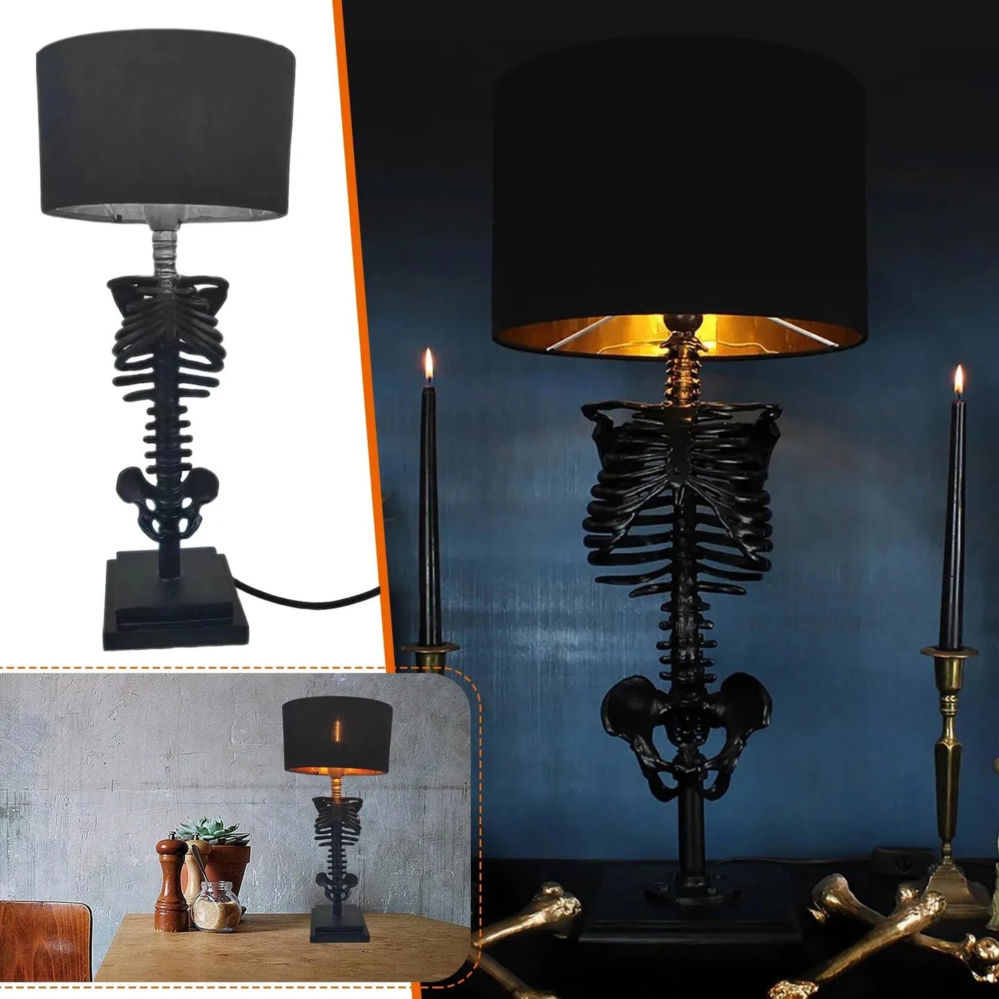 Dark Decorative Skull Table Light