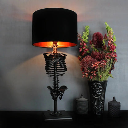 Edgy Black Skull Table Light