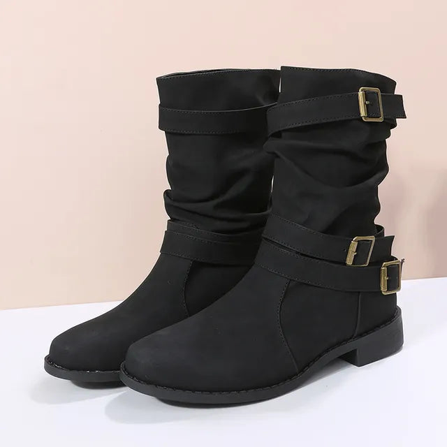 Comfy Low Heel Boots for Women - Luxicro