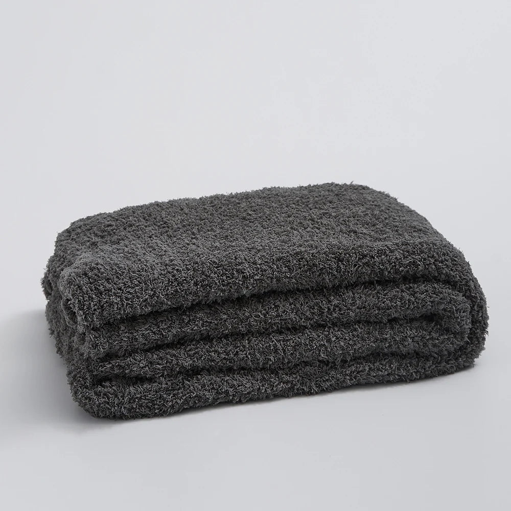Cozy Simple Chunky Knit Throw Blanket