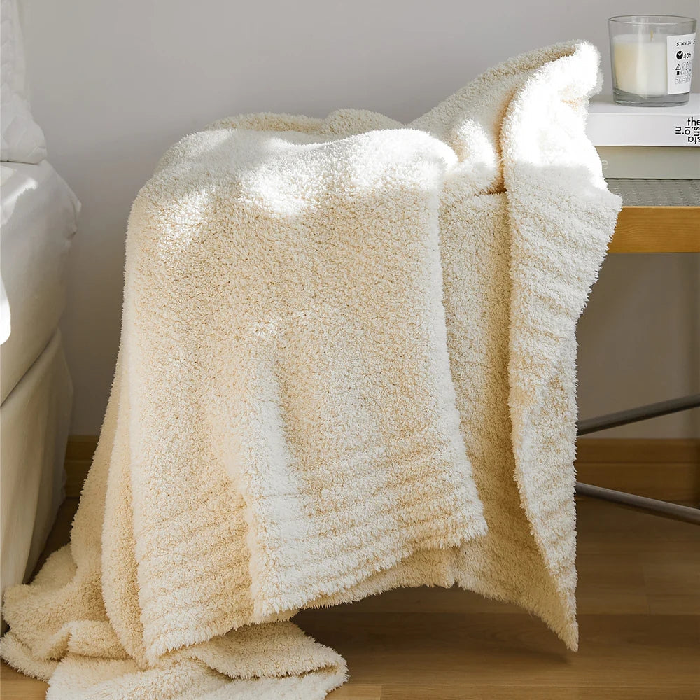 Cozy Simple Chunky Knit Throw Blanket - Luxicro