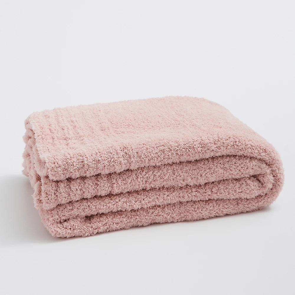 Cozy Simple Chunky Knit Throw Blanket