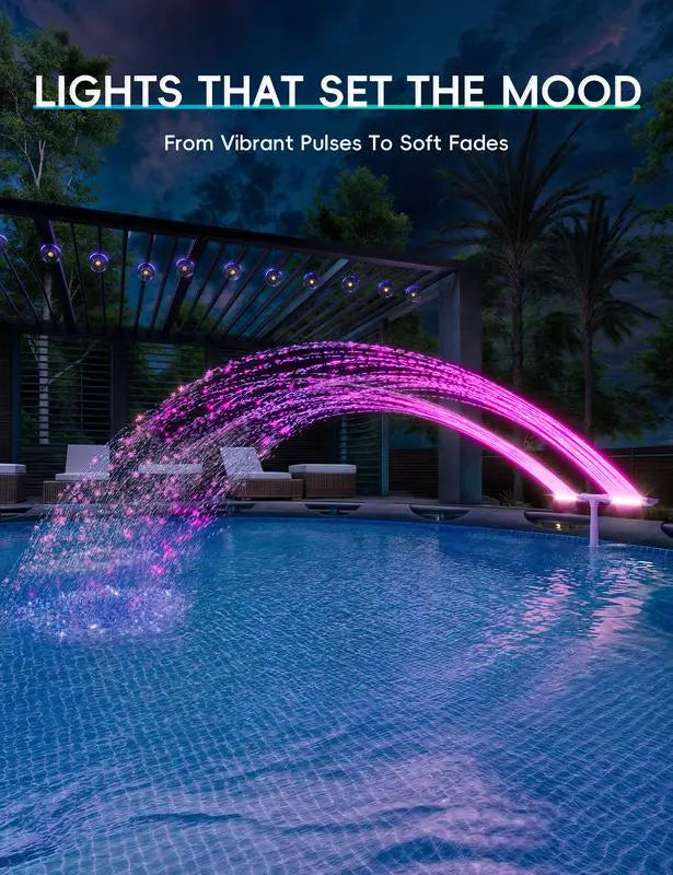 Bright LED Water Fountain with Double Jet Spray