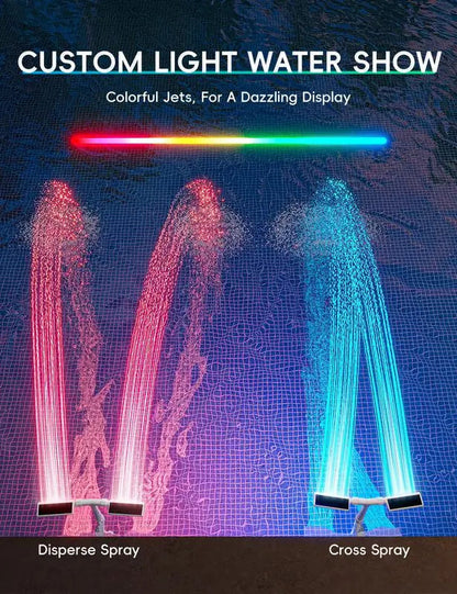 Bright LED Water Fountain with Double Jet Spray