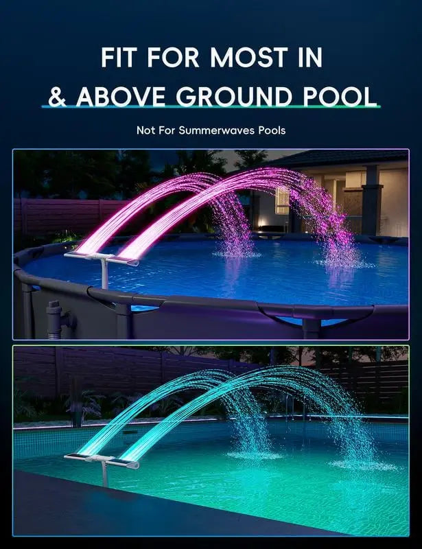 Bright LED Water Fountain with Double Jet Spray