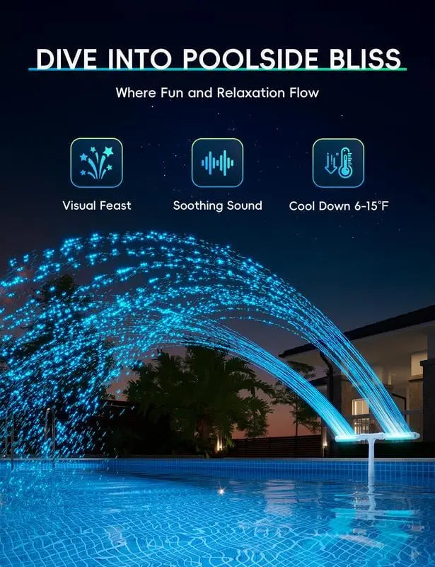 Bright LED Water Fountain with Double Jet Spray