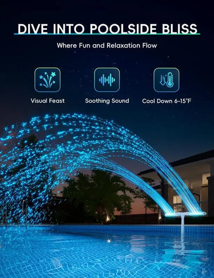 Bright LED Water Fountain with Double Jet Spray