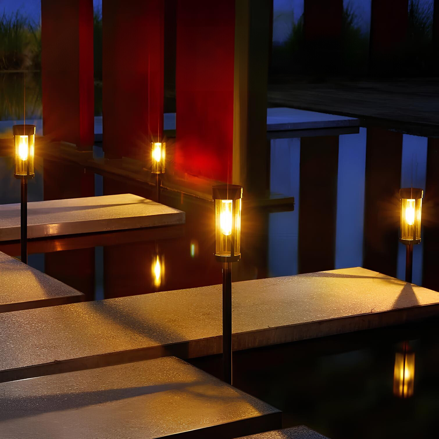 Outdoor Solar Powered Torch Light with Auto Sensor - Luxicro