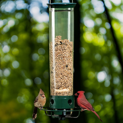 Easy Fill Bird Feeder with Squirrel Proof Spin Tray - Luxicro
