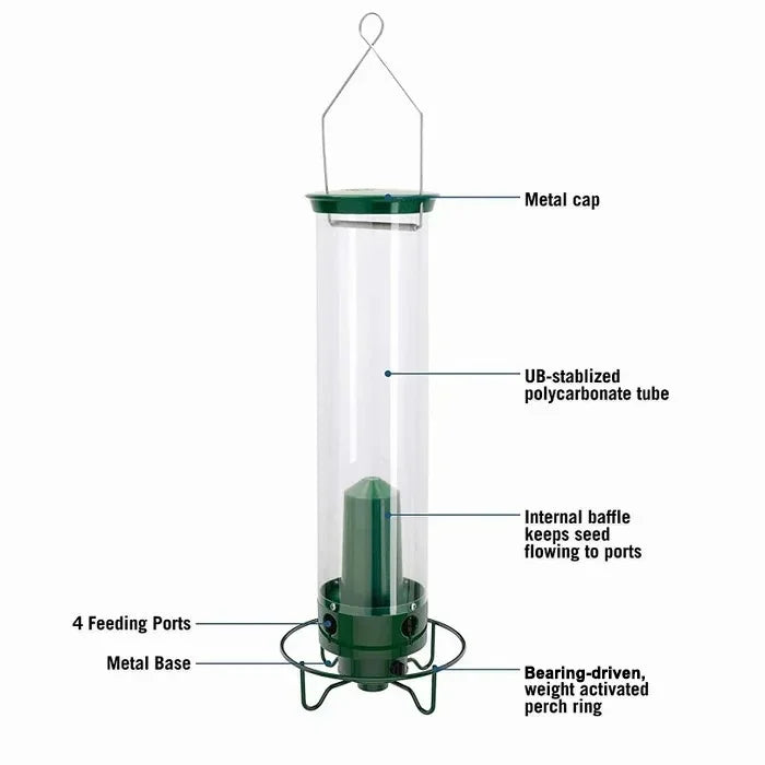 Easy Fill Bird Feeder with Squirrel Proof Spin Tray