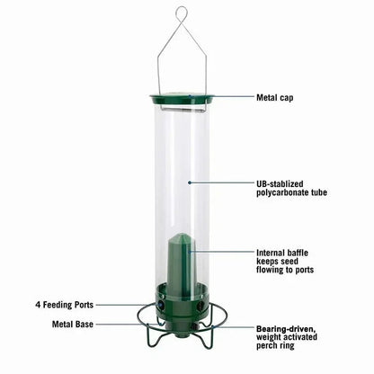 Easy Fill Bird Feeder with Squirrel Proof Spin Tray