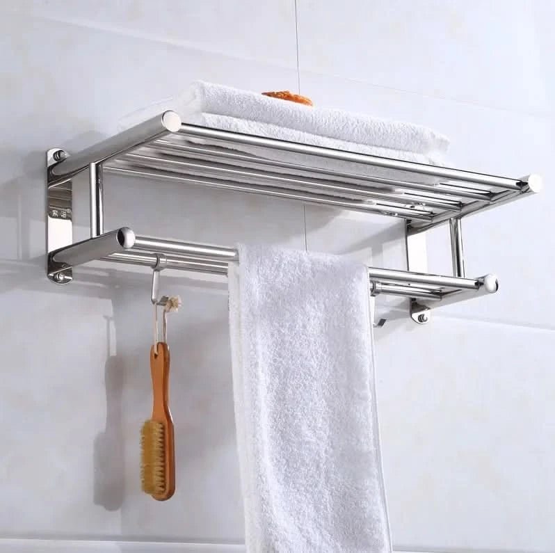 Compact Stainless Steel Wall Towel Holder - Luxicro