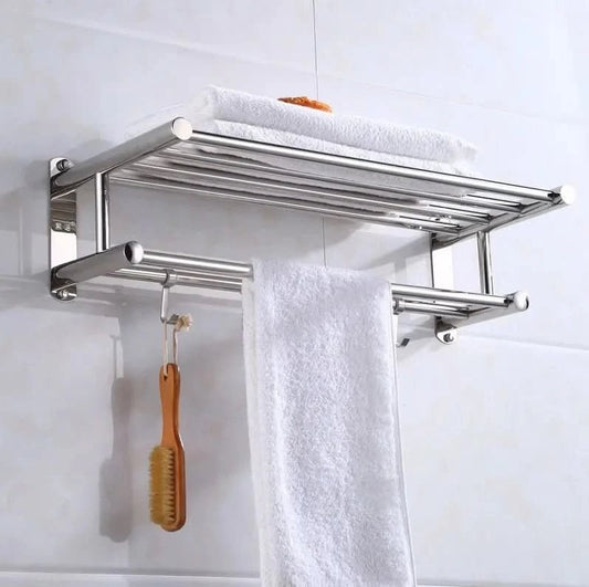 Compact Stainless Steel Wall Towel Holder - Luxicro