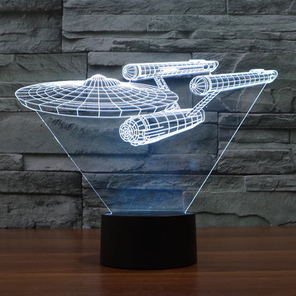 Vibrant Star Trek Table Lamp with Glow Ship Effect