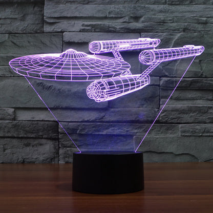 Vibrant Star Trek Table Lamp with Glow Ship Effect