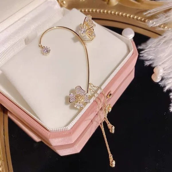Beautiful Butterfly Earrings with Dazzling Cubic Zirconia