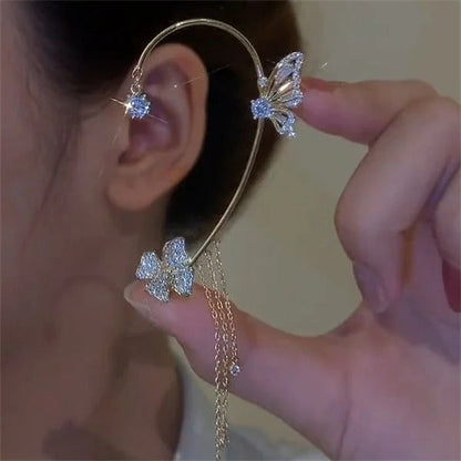 Beautiful Butterfly Earrings with Sparkling Zirconia Stones