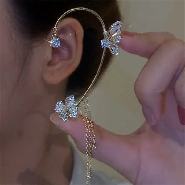 Beautiful Butterfly Earrings with Dazzling Cubic Zirconia