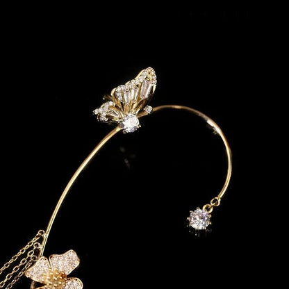 Beautiful Butterfly Earrings with Dazzling Cubic Zirconia