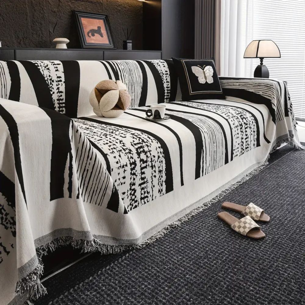 Boho Chic Fringed Couch Slipcover - Luxicro