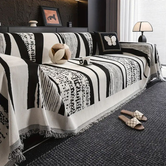 Boho Chic Fringed Couch Slipcover - Luxicro