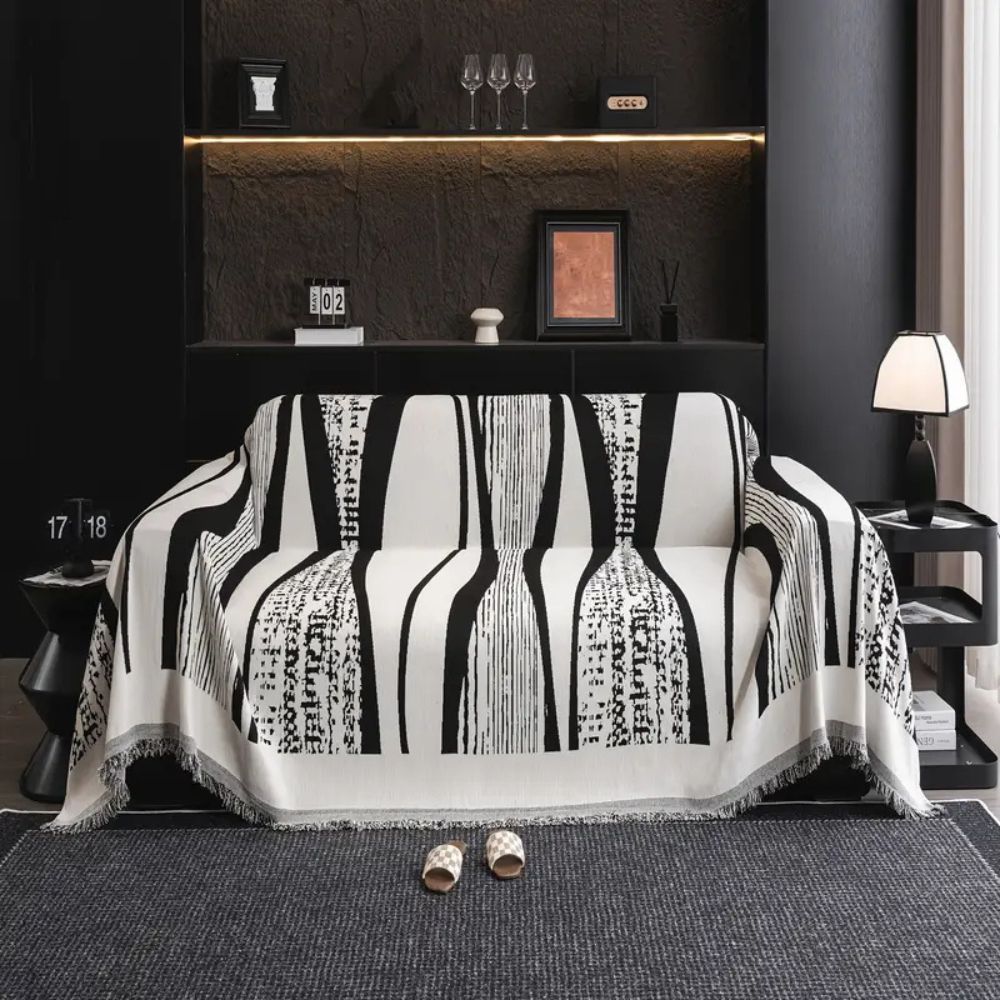 Boho Chic Fringed Couch Slipcover