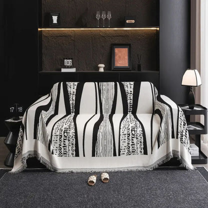 Boho Chic Fringed Couch Slipcover