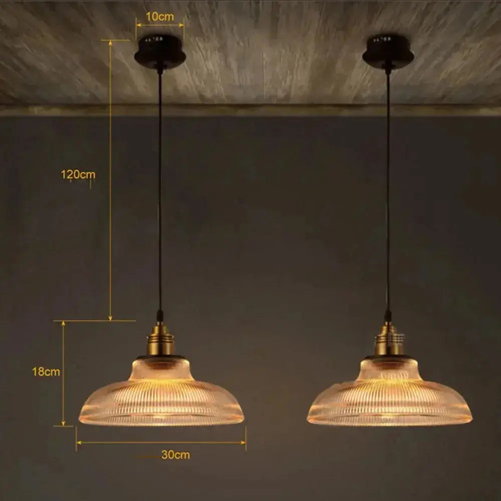 Classic Glass Pendant Light - Elegant Striped Home Lamp