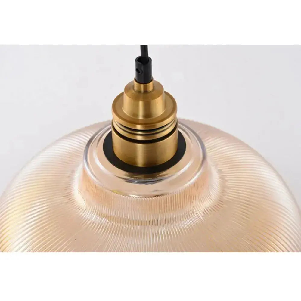 Classic Glass Pendant Light - Elegant Striped Home Lamp