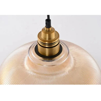 Classic Glass Pendant Light - Elegant Striped Home Lamp
