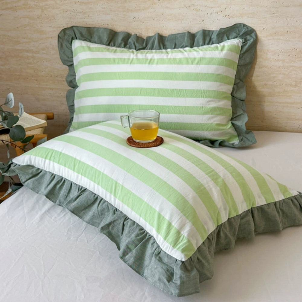 Colorful Ruffled Pillow Covers in Various Patterns - Luxicro