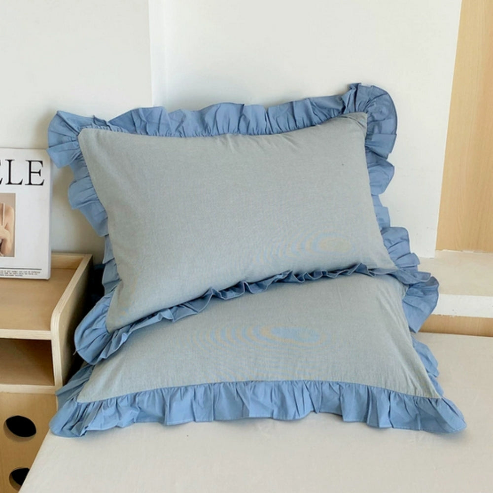 Colorful Ruffled Pillow Covers in Various Patterns