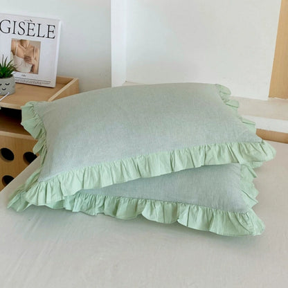 Colorful Ruffled Pillow Covers in Various Patterns