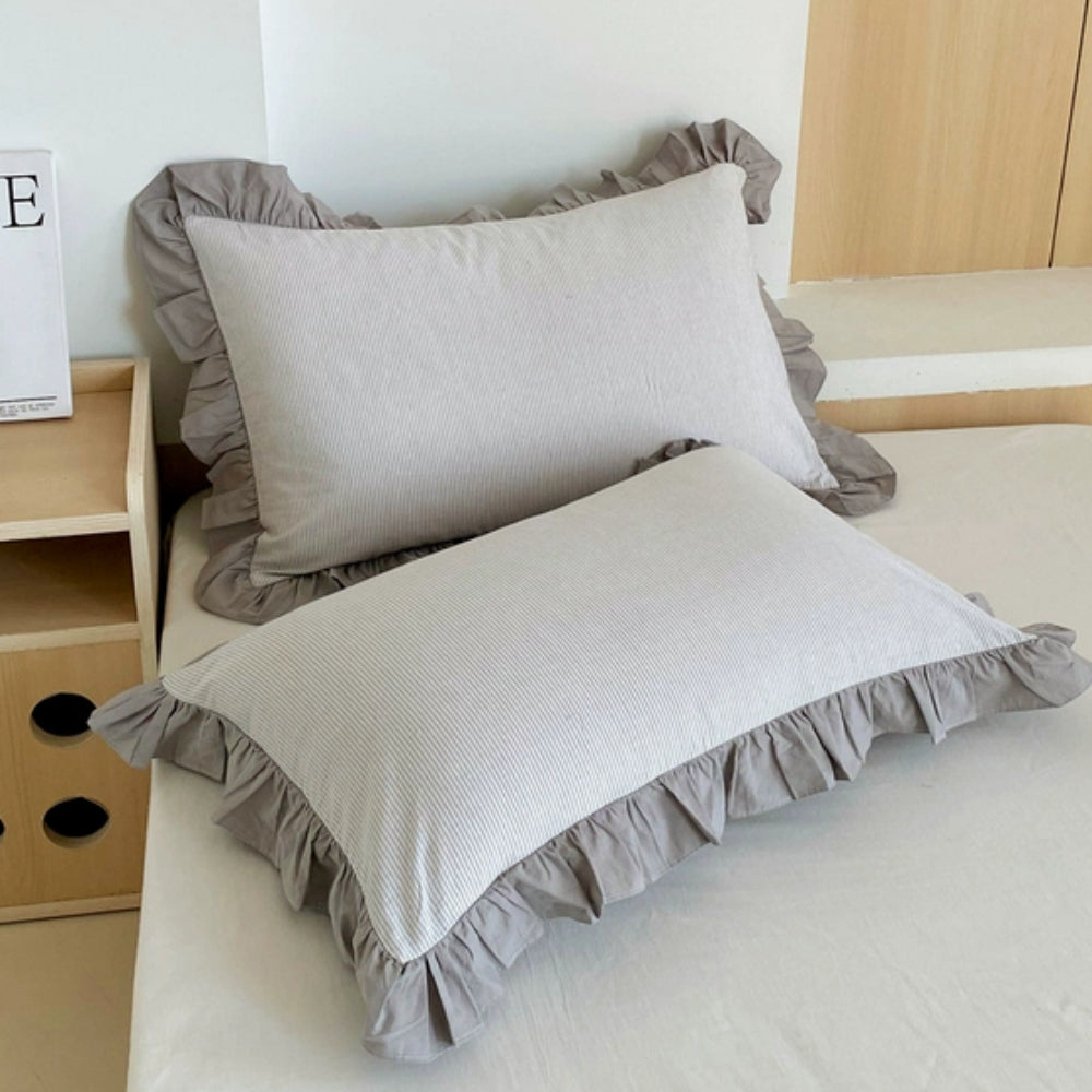 Colorful Ruffled Pillow Covers in Various Patterns