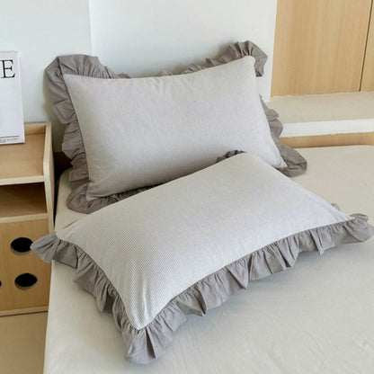 Colorful Ruffled Pillow Covers in Various Patterns