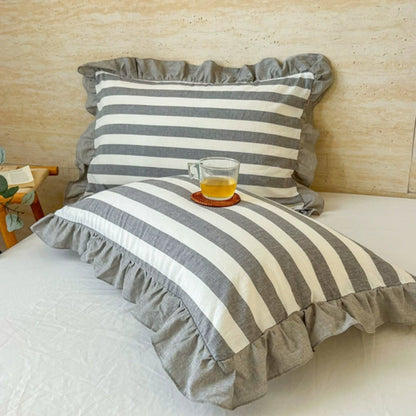 Colorful Ruffled Pillow Covers in Various Patterns