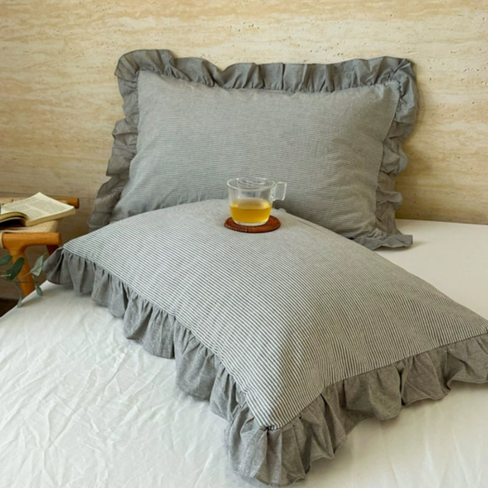 Colorful Ruffled Pillow Covers in Various Patterns