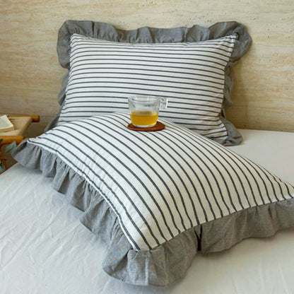 Colorful Ruffled Pillow Covers in Various Patterns