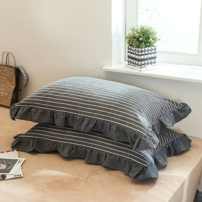 Colorful Ruffled Pillow Covers in Various Patterns